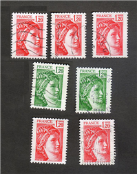 7 عدد تمبر مربوط به کشور فرانسه