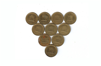  10 عدد سکه 5 پنج ریالی حافظ سال 1371 