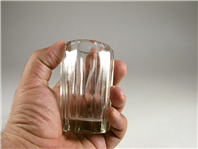 بطری جا قلمی قدیمی شیشه ای و تراش دار 