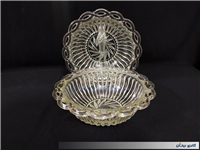  2عدد کاسه شیشه ای قدیمی طرح زنجیری