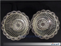  2عدد کاسه شیشه ای قدیمی طرح زنجیری