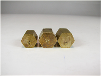  3 عدد وزنه برنجی قدیمی 3 و 2 مثقالی 