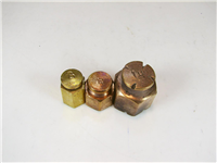  3 عدد وزنه قدیمی برنجی 10 و 4 و 3 مثقالی