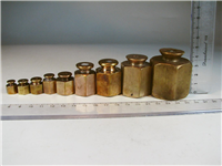  ست کمیاب وزنه های 1 تا 100 مثقال برنجی 