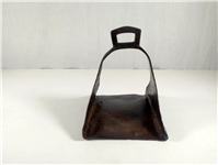 رکاب فولادی کلکسیونی قاجاری دستساز نقره کوب 