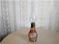  چراغ نفتی قدیمی شیشه ای بدنه الماسی قرمز