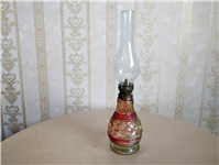  چراغ نفتی قدیمی شیشه ای بدنه الماسی قرمز