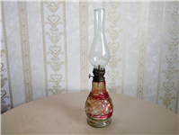  چراغ نفتی قدیمی شیشه ای بدنه الماسی قرمز