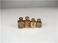 4 عدد وزنه برنجی قدیمی 2 و 3 و 4 مثقالی