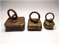 3عدد وزنه فولادی قاجاری دست ساز و حلقه دار