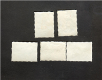  5 عدد تمبر مربوط به کشور چین