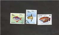 سری 3 عددی تمبر ماهی ها کشور کوبا