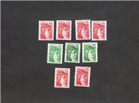  9 عدد تمبر مربوط به کشور فرانسه