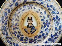 دیوارکوب شاه عباسی نقاشی قلم آبی دو رنگ