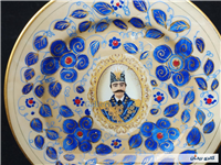  دیوارکوب شاه عباسی نقاشی قلم آبی کوره پخت