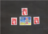  4 عدد تمبر مربوط به کشور فرانسه