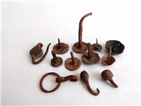  12 عدد گل میخ و ابزار ریز فولادی دست ساز