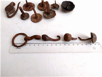  12 عدد گل میخ و ابزار ریز فولادی دست ساز