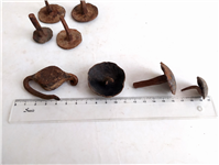  12 عدد گل میخ و ابزار ریز فولادی دست ساز