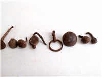  12 عدد گل میخ و ابزار ریز فولادی دست ساز