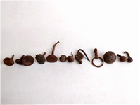  12 عدد گل میخ و ابزار ریز فولادی دست ساز