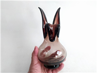 گلدان شیشه ای دستساز زرشکی قدیمی