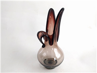 گلدان شیشه ای دستساز زرشکی قدیمی