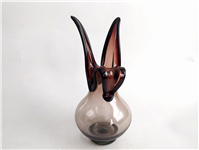 گلدان شیشه ای دستساز زرشکی قدیمی