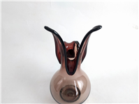  گلدان شیشه ای دستساز زرشکی قدیمی