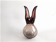  گلدان شیشه ای دستساز زرشکی قدیمی