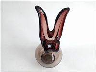  گلدان شیشه ای دستساز زرشکی قدیمی