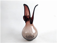  گلدان شیشه ای دستساز زرشکی قدیمی