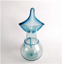  گلدان شیشه ای دستساز خوشرنگ قدیمی آبی