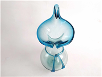  گلدان شیشه ای دستساز خوشرنگ قدیمی آبی