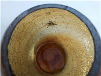  گلدان شیشه ای عسلی حالت ترک دارد ضخیم 