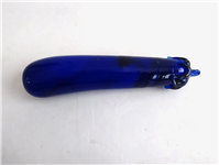  بادمجان کشیده شیشه ای دستساز قدیمی آبی 