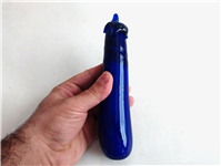  بادمجان کشیده شیشه ای دستساز قدیمی آبی 