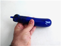  بادمجان کشیده شیشه ای دستساز قدیمی آبی 