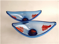  2 کشکول قدیمی قایقی شکلات یا آجیل خوری