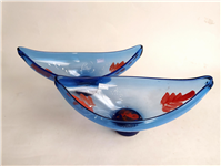  2 کشکول قدیمی قایقی شکلات یا آجیل خوری