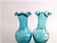  2عدد گلدان دست ساز قدیمی زیبا آبی