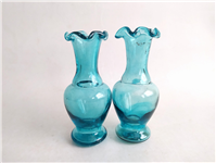  2عدد گلدان دست ساز قدیمی زیبا آبی