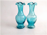  2عدد گلدان دست ساز قدیمی زیبا آبی