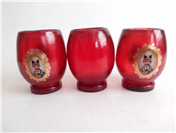  3 لیوان دستساز قدیمی رنگ شده شاه عباسی