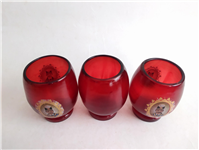  3 لیوان دستساز قدیمی رنگ شده شاه عباسی