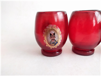  3 لیوان دستساز قدیمی رنگ شده شاه عباسی