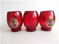  3 لیوان دستساز قدیمی رنگ شده شاه عباسی