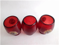  3 لیوان دستساز قدیمی رنگ شده شاه عباسی