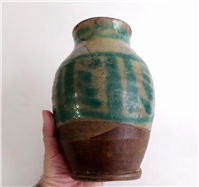  مرتبونی یا روغندون سفالی کهنه قاجاری 