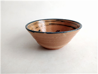  کاسه سفالی میبد کاردست نقاشی شده لعابدار 